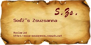 Soós Zsuzsanna névjegykártya